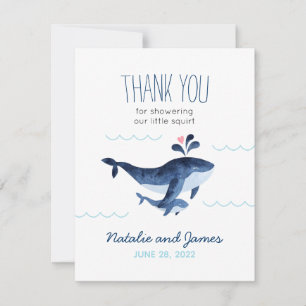 Carte De Remerciements Bain de bébé Baleines Nautiles Sous l'Océan