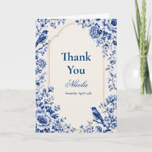 Carte De Remerciements Bain de bébé bleu chinoiserie