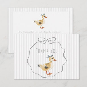 Carte De Remerciements Bain de bébé garçon aquarelle petit canard mignon