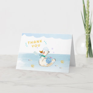 Carte De Remerciements Bain de bébé petit canard Shower