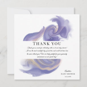 Carte De Remerciements Bain de lavande abstrait aquarelle pour Baby Showe