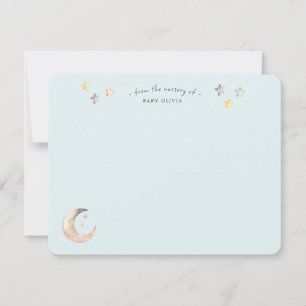 Carte De Remerciements Bain de lune et d'étoiles célestes pour bébé garço