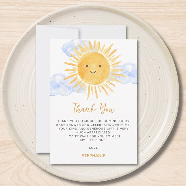 Carte De Remerciements Bain de soleil pour bébé  (Créateur téléchargé)