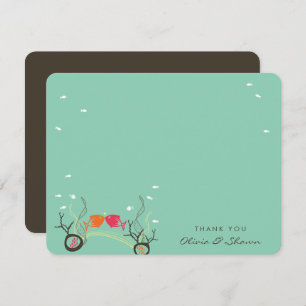 Carte De Remerciements Baiser Poissons Et Corail Mer Plage Mariage