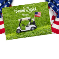 Bal de golf et drapeau américain