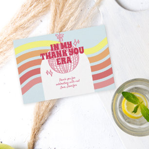 Carte De Remerciements Bal Disco Rose Retro Dans Mon Anniversaire Fête