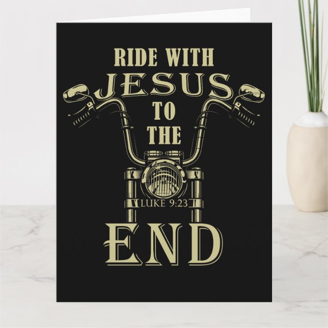 Carte De Remerciements Balade avec Jésus - Moto Christian Faith Biker (Devant)