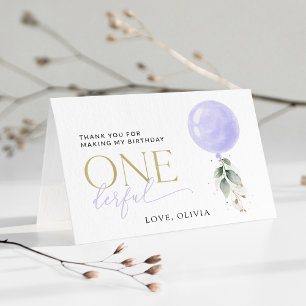 Carte De Remerciements Balcon Violet, Verdure, Feuillage, Premier Anniver