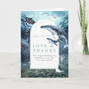 Carte De Remerciements Baleine à bosse Océan   Remerciement pour Baby Sho