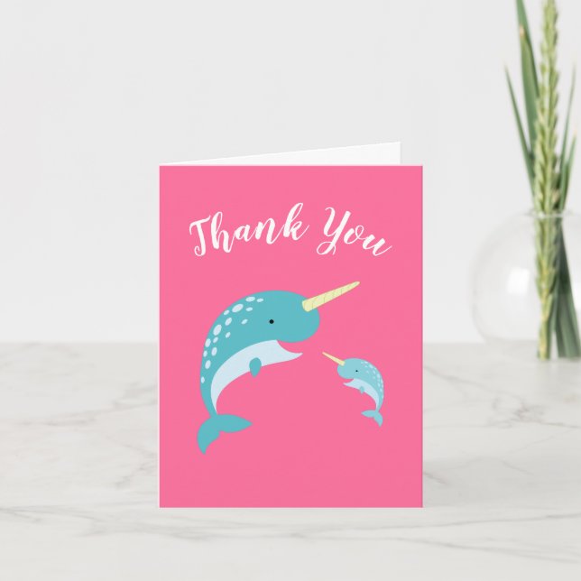 Carte De Remerciements Baleine noire Baby shower (Devant)