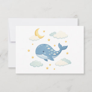 Carte De Remerciements Baleine Nuageuse de Rêve
