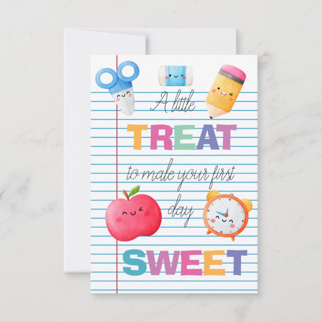 Carte De Remerciements Balise Cadeau Retour À L'École Imprimable (Devant)