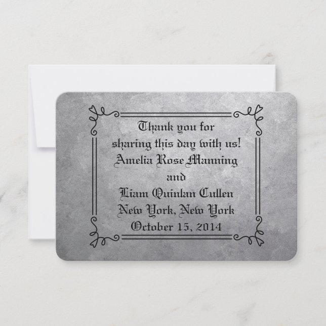 Carte De Remerciements Balises de faveur de mariage en argent (Devant)