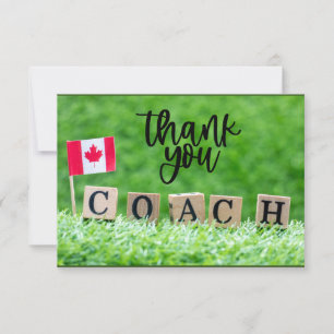 Carte De Remerciements Balle de football Entraîneur avec drapeau du Canad