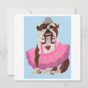 Carte De Remerciements Ballerine Bouledogue