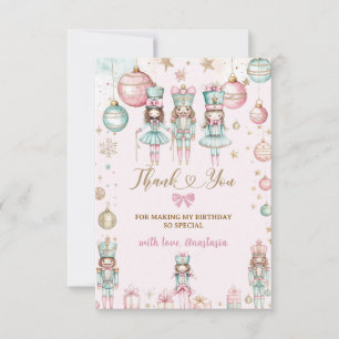 Carte De Remerciements Ballerines de Noël d'hiver Fille Anniversaire
