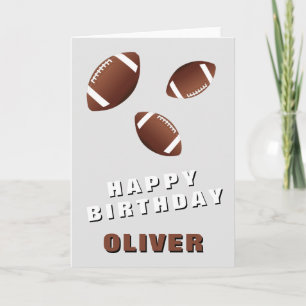 Carte De Remerciements Ballon de Football Américain Joyeux Anniversaire