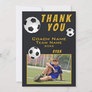 Carte De Remerciements Ballon de Football Coach Sportif