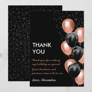 Carte De Remerciements Ballon élégant en or rose