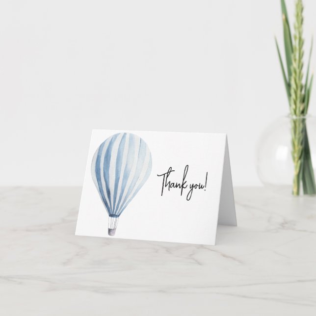 Carte De Remerciements Ballon gonflable bleu chaud (Devant)