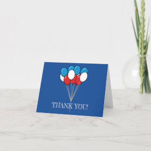 Carte De Remerciements Ballons bleu blanc rouge patriotique Personnalis