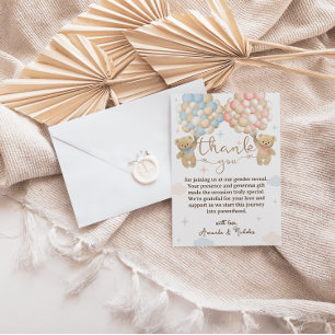 Carte De Remerciements Ballons bleu rose Révélation de genre