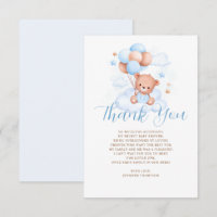 Ballons Bleus Baby shower Ours en Teddy