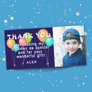 Carte De Remerciements Ballons Colorés Enfants Anniversaire Photo