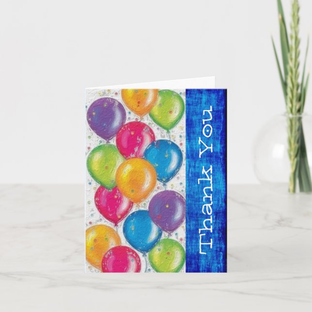 Carte De Remerciements Ballons d'anniversaire (Devant)