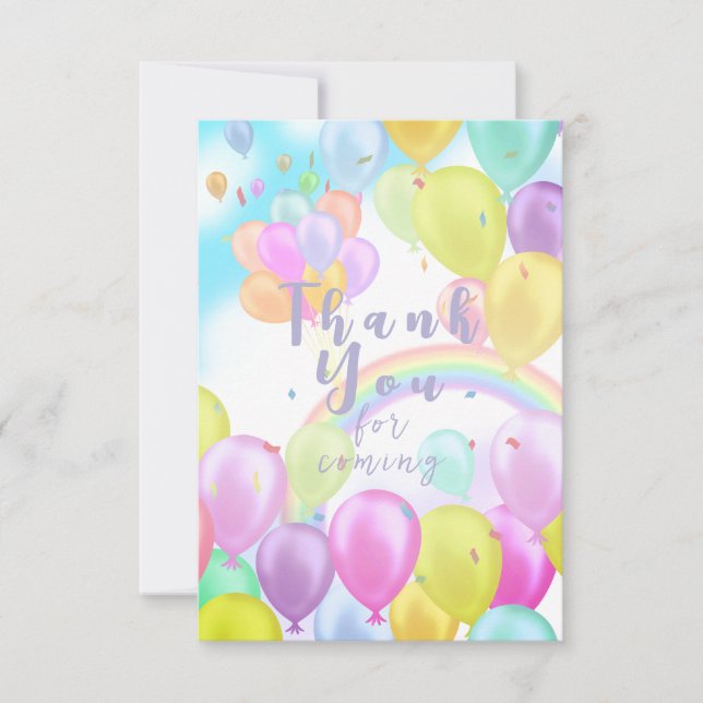 Carte De Remerciements Balloon Pastel (Devant)