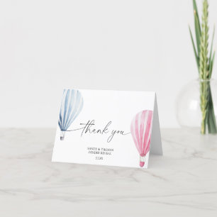 Carte De Remerciements Balloons d'aquarelle pour la révélation du sexe Me