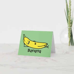 Carte De Remerciements Banane souriante, allongée et relaxante