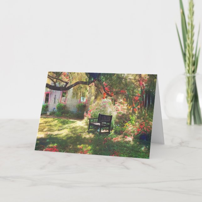 Carte De Remerciements Banc de jardin (Devant)