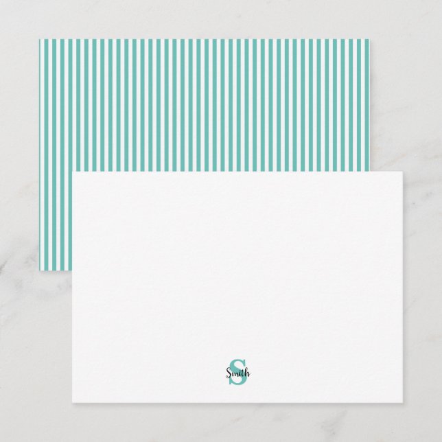 Carte De Remerciements Bande de script de nom personnalisé  (Devant / Derrière)