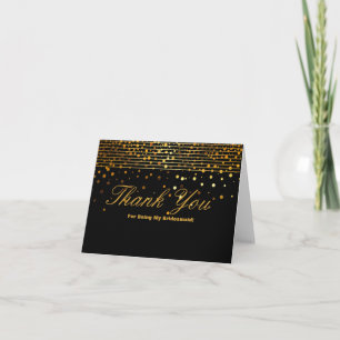 Carte De Remerciements Bandes de paillettes dorées pour remercier d'être