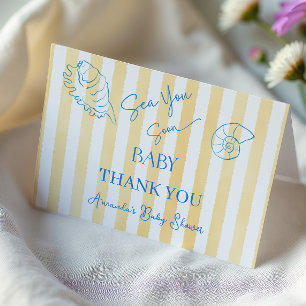 Carte De Remerciements Bandes Jaunes Côtières Vous Verront Bientôt Baby S