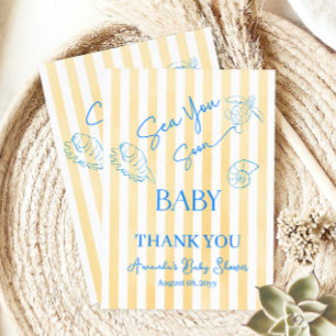 Carte De Remerciements Bandes Jaunes Côtières Vous Verront Bientôt Baby S