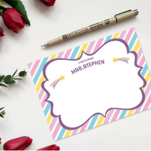 Carte De Remerciements Bandes Papier à lettres de l'enseignant personnali