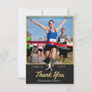 Carte De Remerciements Bannière de félicitations pour diplômé coureur de 