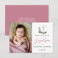 Baptême Bébé Fille Rose Pâle Photo Christening