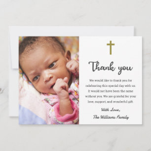 Carte De Remerciements Baptême chrétien religieux Christening Communion