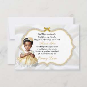 Carte De Remerciements Baptême de bébé fille Remerciements de communion e