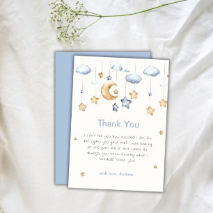 Carte De Remerciements Baptême de bébé Twinkle Twinkle élégant bleu