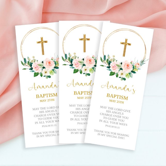 Carte De Remerciements Baptism Favor, fille Baptism Bookmark (Créateur téléchargé)