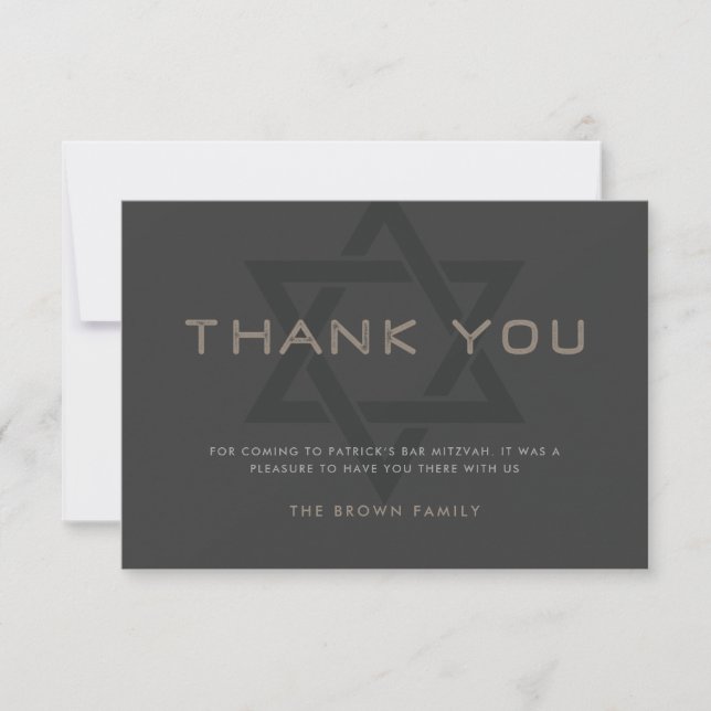Carte De Remerciements Bar Mitzvah (Devant)