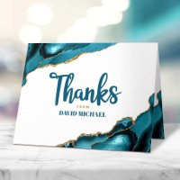Bar Mitzvah Simple Moderne Turquoise Agate Script