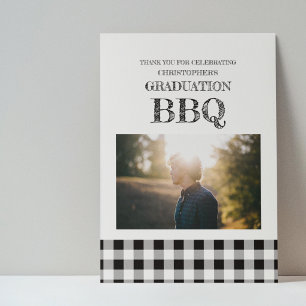 Carte De Remerciements Barbecue de fin d'études Gingham