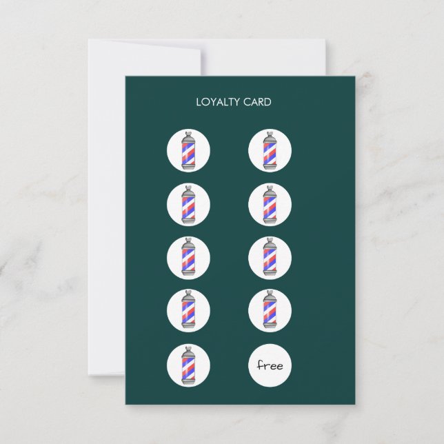 Carte De Remerciements Barber Shop Loyalty Punch Card (Devant)