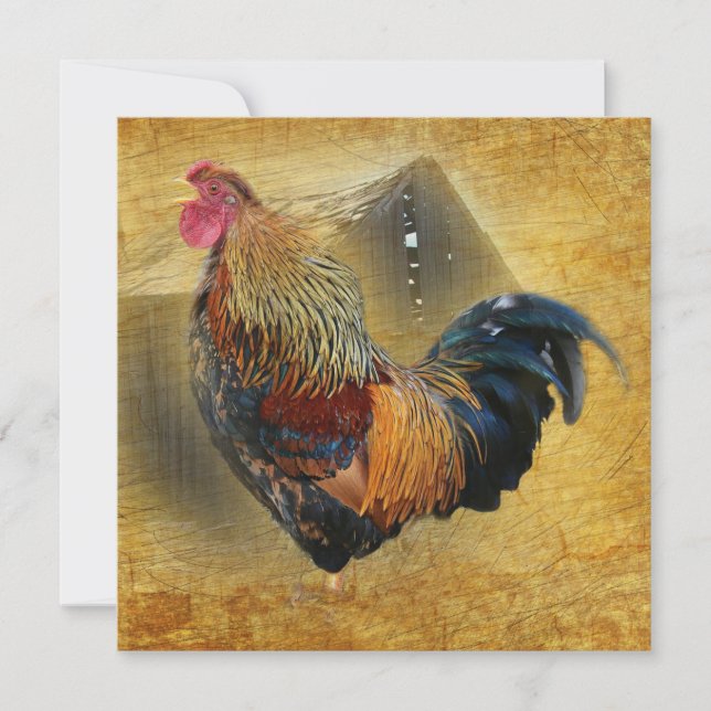 Carte De Remerciements Barne rustique Rooster (Devant)