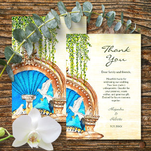 Carte De Remerciements Baroque Arch Bleu Mariage Mexicain